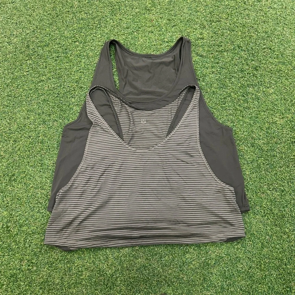 Lululemon Fast and Free Tank Top Dark Olive Green Racerback Nulux Running Size 4